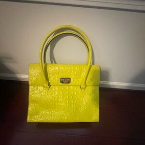 Kate Spade Vibrant Yellow Embossed Satchel